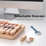 KNOWSQT Combo de teclado y ratón inalámbrico, té de leche, 104 teclas, tamaño completo, 2.4 GHz, teclados coloridos, receptor USB, Plug and Play, para Windows, Mac, PC, portátil, escritorio - Imagen 5