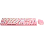 Teclado Inalámbrico de 2,4 GHz, Juego de Teclado y Ratón Inalámbrico de 104 Teclas, Bonito Teclado de Escritorio de Oficina para Ordenador (Color Rosa Mezclado) - Imagen 4