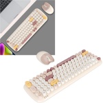 Teclado y Ratón Inalámbricos Ergonómicos, Bonito Teclado y Ratón Desmontables de Tamaño Completo de 2,4 GHz para ME para 8 (Beige) - Imagen 2