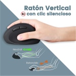 Perixx Periduo-606 - Juego de Teclado Compacto ergonómico y ratón Vertical inalámbrico, reposamuñecas Ajustable y Teclas de Perfil bajo, dpi Ajustable, QWERTY español - Imagen 5
