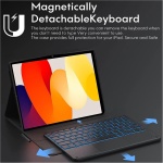 EHLCYS Funda con Teclado para Lenovo Tab P12 12,7 Pulgadas TB370FU 2023 Tableta, Trackpad Inteligente Multipunto Retroiluminado De 7 Colores, Teclado Bluetooth Inalámbrico Desmontable con Ratón - Imagen 7