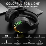 Hoopond Juego de Teclado inalámbrico para Juegos y ratón y Auriculares y Alfombrilla de ratón, 4 en 1,16 RGB retroiluminada Teclado Recargable, 7 Ratones retroiluminados y RGB Auriculares para Juegos - Imagen 2
