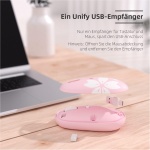 Mytrix Juego de ratón inalámbrico rosa, diseño alemán QWERTZ, llave redonda retro, receptor de 2.4 G tipo C/USB A, teclado silencioso, teclado combinado con teclado numérico para PC, Windows, Sakura - Imagen 4