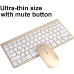 KIMISS Teclado Inalámbrico Ratón Inalámbrico Juego de Teclado Inalámbrico Ratón Ultra Delgado Mute Mini Home Office Cfor OMPuter Accesorios 2.4G (Oro) (Oro) - Imagen 9