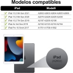 IVEOPPE Funda Teclado iPad 9, Teclado iPad 10.2, Teclado Español Ñ Retroiluminados Inalámbrico Desmontable para iPad 9 2021/iPad 8 2020/ iPad7 2019 10.2", iPad Air 3, iPad Pro 10.5, Negro - Imagen 2