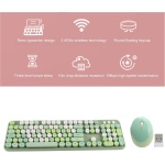 Juego de Teclado y Ratón, Botones Multimedia, Cómodo Ratón Inalámbrico de Poco Ruido, Ratón de 5 Teclas para XP/win7/win8/win10 (Dulce versión de Color Verde Mezclado) - Imagen 5