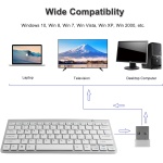 Thanice Combo de teclado y mouse inalámbricos de 2.4 G, teclado inalámbrico portátil delgado USB con clic silencioso, compatible con iMac, Mac, PC, laptop, Smart TV, PS4 (plateado) - Imagen 6