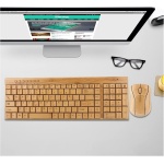 Teclado y ratón de bambú Ratón inalámbrico de bambú inalámbrico Teclado de Madera de bambú Ultrafino Peine para ratón Kg201 para decoración Impermeable MG94 N - Imagen 5