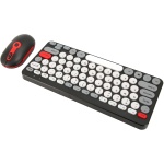 DAUZ Combo de Teclado Inalámbrico y Ratón, Juego de Teclado Inalámbrico y Ratón, Teclas Redondas, Lindo, de Alta Sensibilidad, Ergonómico para PC (Black) - Imagen 2