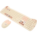 Juego de Teclado y Ratón, Combo de Teclado Inalámbrico Estilo Gatito Lindo, Receptor USB, Teclas Redondas Retro, Función de Suspensión Automática, EDJO 2.4G - Imagen 7