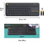 Logitech K400 Plus Teclado Inalámbrico Táctil para TV con Control Multimedia y Touchpad, Teclado QWERTY Español - Negro - Imagen 3
