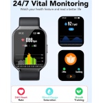 Reloj Inteligente Hombre Mujer, 1.96" Smartwatch con Llamadas Bluetooth, Smart Watch Pulsómetro/Monitor de Sueño/Podómetro, 110+ Modos Deportivos Impermeable IP68 Pulsera Actividad para Android iOS - Imagen 3