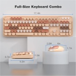 KNOWSQT Combo de teclado y ratón inalámbrico, té de leche, 104 teclas, tamaño completo, 2.4 GHz, teclados coloridos, receptor USB, Plug and Play, para Windows, Mac, PC, portátil, escritorio - Imagen 7