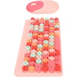 HEEPDD Combinación de Ratón y Teclado Tecnología Inalámbrica de 2,4 GHz Diseño de Botones Redondos Retro Combinación de Ratón y Teclado Inalámbrico para Escritorio (Rosa) - Imagen 8