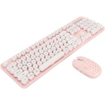 BusoTh Teclado y Ratón Inalámbricos, Teclado Inalámbrico Retro de Color de Rebote Pequeño para Juegos (Tablero Rosa) - Imagen 2