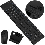 JUCHRZEY Teclado Inalámbrico Plegable Ratón Compatible con Teclado Ultrafino Plegable Soporte para Teléfono Tableta 3 Modos Recargable para iOS/Android Tablet Teléfono - Imagen 2