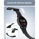Parsonver Reloj Inteligente Mujer Hombre con Llamada, Smartwatch con 100+ Modos Deportivos, Monitor de Ritmo Cardíaco y Sueño, Impermeable IP68 Pulsera Actividad para iOS Android, Negro, SPROD1 - Imagen 2