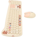 Juego de Teclado Inalámbrico, Teclado Ergonómico Inalámbrico, Ratón Combinado, Teclas Redondas de 2,4 GHz para la Familia - Imagen 3