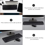 KOMBIUDA Ratón De Teclado Inalámbrico Inalámbricos Combinación Combo y Teclado USB Teclado Inalambrico Sencillo Accesorios De Oficina Teclado con Familiar Abdominales Ordenador Portátil - Imagen 5