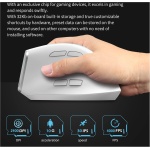 Docooler Ratón Inalámbrico, F-36 Ratón Óptico Inalámbrico Vertical 2.4G Blue-Tooth Mouse luz a Todo Color 8 Teclas de programación Cinco dpi Mouse de Juego Incorporado 730mah batería de Litio Blanco - Imagen 6