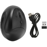Ratón Vertical Inalámbrico Ergonómico Recargable 2.4G Ratón de Oficina con 6 Teclas, 3 dpi Ajustables para PC, Computadoras Portátiles, Computadoras (Negro) - Imagen 9