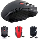 Funight Ratón Inalámbrico De 2,4 GHz con Receptor USB Y 6 Teclas, Ratones Ergonómicos De 1600 dpi, Ratón Inalámbrico para Juegos para Ordenador Portátil Rojo - Imagen 3