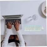 OSALADI 1 Juego Conjunto De Ratón De Teclado Mini Teclado Inalámbrico Teclado Inalámbrico De Windows Teclado Ergonómico Ratón Inalambrico Teclado y Silenciar Ratón y Teclado El Plastico - Imagen 2