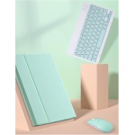 YEEHi Funda de teclado para iPad de 10ª generación 2022 de 10.9 pulgadas con ratón, bonita funda extraíble extraíble para teclado Bluetooth inalámbrico para iPad 10 (verde oscuro) - Imagen 7