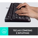 Logitech K120 Teclado con Cable para Windows, Black con B100 Ratón con Cable, Black - Imagen 3