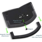 Perixx PERIDUO-606 Mini Teclado ergonómico inalámbrico con ratón Vertical portátil – Soporte Ajustable de Palma – Teclas de bajo Perfil de Membrana – Inglés Estadounidense - Imagen 7