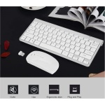 Combinación De Teclado Y Ratón Inalámbricos, Kit De Teclado Y Ratón para Ordenador De 2,4 GHz para Oficina En Casa, Trabajo Y Juegos(Plata) - Imagen 2
