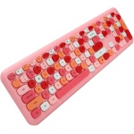 Juego de Teclado y Mouse, Ratones Inalámbricos de 2.4G y Juego de Teclado de 110 Teclas Teclado de Mecanografía de Máquina de Escribir de Oficina Colorido Retro (666 conjunto inalámbrico de color - Imagen 5