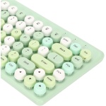 DAUZ Teclado y Ratón Inalámbricos 86 Teclas Amplia Compatibilidad Teclado y Ratón Coloridos y Elegantes Inalámbrico de 2,4 GHz para PC (Green) - Imagen 3
