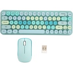 DAWH Ratón del Teclado del USB, Material del ABS del Ratón del Teclado del Juego Inalámbrico de 68 Teclas 2.4G para el Escritorio (Color Mezclado Azul) - Imagen 7