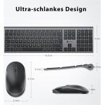 iClever Juego de teclado y ratón inalámbricos 2.4G, USB-C recargable, tamaño original, delgado, delgado y resistente para Windows 7/8/10, Mac OS - Imagen 6