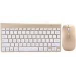 KIMISS Teclado Inalámbrico Ratón Inalámbrico Juego de Teclado Inalámbrico Ratón Ultra Delgado Mute Mini Home Office Cfor OMPuter Accesorios 2.4G (Oro) (Oro) - Imagen 2