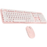 Teclado Inalámbrico, Color, 3 Engranajes dpi, Teclado Numérico Ajustable, Teclado y Ratón Inalámbricos Punk, Combinación Pequeña para Oficina (Tablero Rosa) - Imagen 3