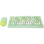 Teclado y Ratón Inalámbricos, Teclado Inalámbrico de 86 Teclas, Teclado Redondo de Diseño Ergonómico Colorido para Ordenador Portátil (Green) - Imagen 5