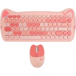 Dpofirs Ratón con Teclado Inalámbrico Cute Cat, Ratón con Teclado Colorido para Ordenador Portátil, Escritorio, Respuesta Rápida, Acabado Mate, Conexión Inalámbrica 2,4G - Imagen 4