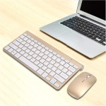 KIMISS Teclado Inalámbrico Ratón Inalámbrico Juego de Teclado Inalámbrico Ratón Ultra Delgado Mute Mini Home Office Cfor OMPuter Accesorios 2.4G (Oro) (Oro) - Imagen 6