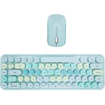 suick Combo de Teclado y Ratón, Ergonómico, 3 dpi, 2,4 GHz, Bonito Juego de Teclado Inalámbrico Retro, 68 Teclas Redondas, Receptor USB para Viajes (Color Mezclado Azul) - Imagen 8