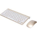 Ratón Ergonómico Portátil Combinado De Ultraslim para El Ordenador Portátil Teclado Inalámbrico Y Ratón Inalámbrico, Ratón Combinado del Teclado De 2,4g USB(Dorado) - Imagen 4