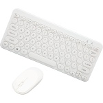 TOPINCN Combo de Ratón y Teclado de 78 Teclas, Combo de Ratón y Teclado Inalámbrico de 2,4G, Botones de Silencio Inalámbricos de 2,4G, Serigrafía UV, Moda Retro para Oficina (Blanco) - Imagen 7