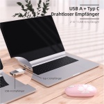 Mytrix Juego de ratón inalámbrico rosa, diseño alemán QWERTZ, llave redonda retro, receptor de 2.4 G tipo C/USB A, teclado silencioso, teclado combinado con teclado numérico para PC, Windows, Sakura - Imagen 5