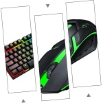 Uonlytech 3 Juegos Juego de Teclado y Mouse con Cable USB Teclado y Mouse USB Juegos ergonómicos Ratones inalámbricos computadora portátil ratón de Teclado para Juegos ratón ergonómico Punk - Imagen 7
