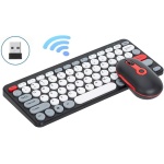 GOWENIC Teclado y Ratón Inalámbricos, Colorido Combo de Teclado Inalámbrico y Ratón, Inalámbrico de 2,4 GHz, Ratón de Teclado Ergonómico para PC, Portátil (Black) - Imagen 2