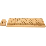 Teclado y Ratón de bambú, Ratón con Teclado de Conexión Inalámbrica de 2,4 GHz, Plug and Play, Material de Madera de bambú, para Oficina y Juegos, Regalo Navideño (Combinación de - Imagen 8