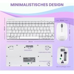 Perixx PERIDUO-712 - Juego de Teclado y ratón inalámbricos (tamaño Mini, con Nano Receptor, 2,4 GHz), Color Blanco - Imagen 2