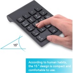 Teclado Numérico y Ratón, Combo de Teclado Numérico Inalámbrico y Mouse, 2.4Ghz 18 Teclas Mini Teclado Numérico Usb Inalámbrico Combo de Teclado y Mouse con Receptor Usb para Computadora Portátil, PC - Imagen 2