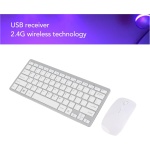 Juego de ratón con Teclado inalámbrico de 2,4 G, Teclado de 78 Teclas Finas grabadas y Kit de ratón ergonómico, combinación de Teclado y ratón USB silencioso para Escribir, Jugar (Plata) - Imagen 6